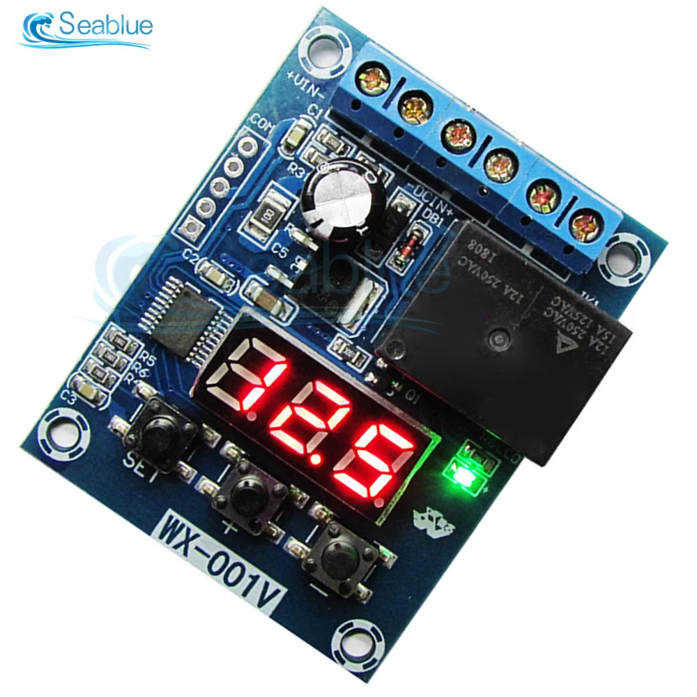 0-99.9V LED Voltage Detection Module DC 12V 12A Relay Power Supply Switch Charge And Discharge Voltage Monitor Module