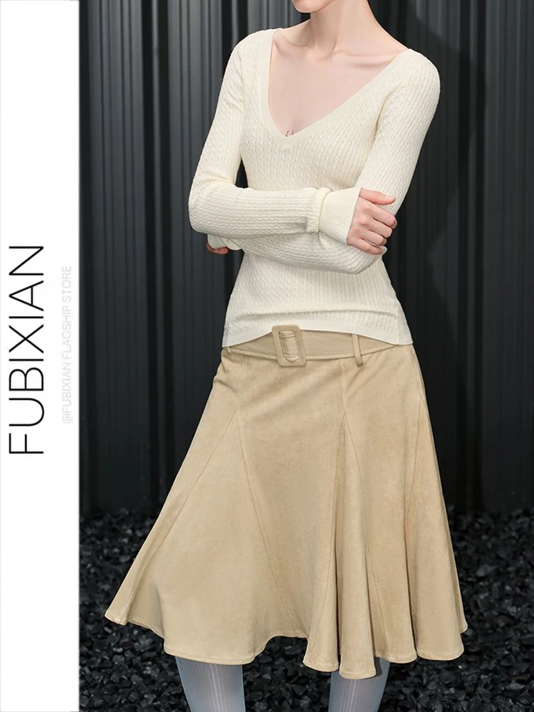 

Винтажная юбка-рыбка средней длины Ele: Новинка осенне-зимнего сезона, модный дизайн, повседневный стиль