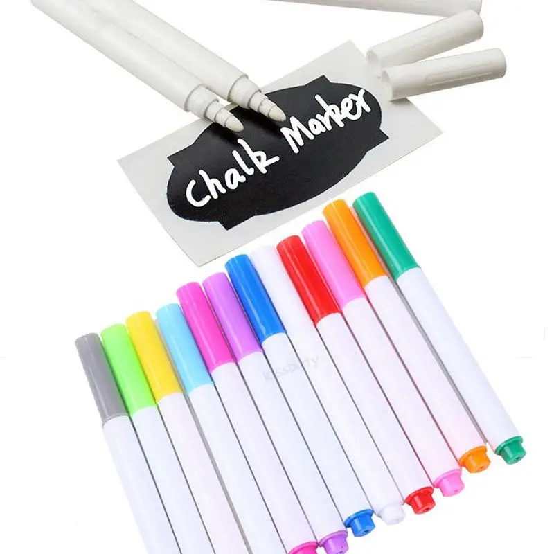 White Liquid Chalk Erasable Pen 1/4/7/12Pcs/Set Art Marker For Glass Windows Electronic Blackboard Chalkboard Window White Pen