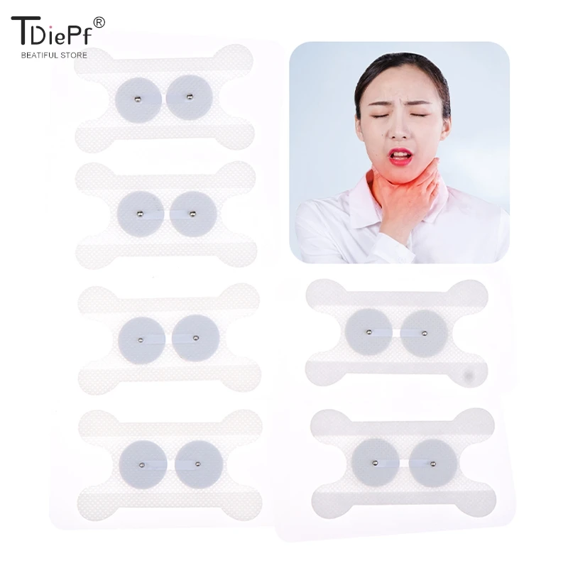 

1pc Throat Electrode Pads Electrostimulation Patches Self Adhesive Electrodes Physiotherapy Massager Nerve Muscle Stimulator