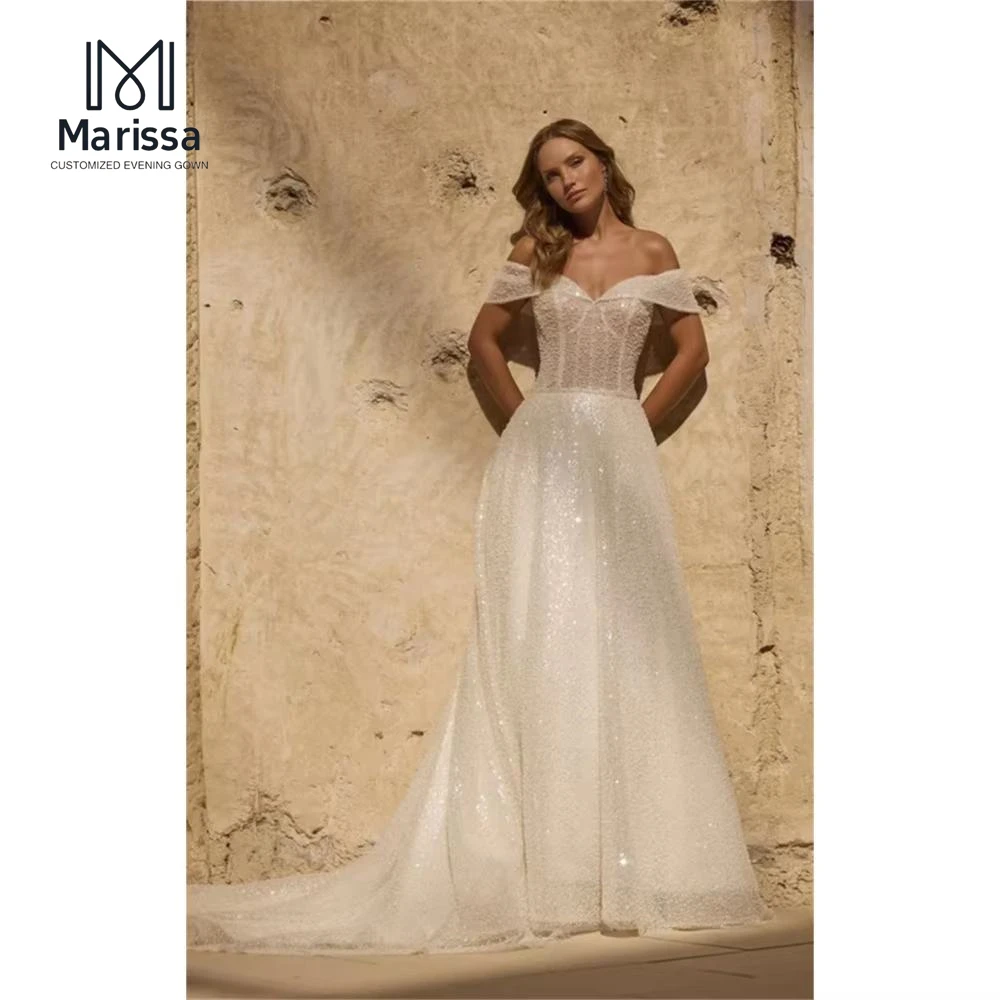 

Marissa Sequin White Elegant Party Dresses for Wedding Woman Luxurious Women's Evening Dresses for Special Occasions Custom Made