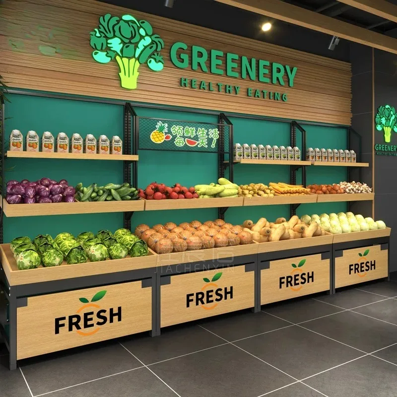 Fruit and vegetable store shelf display shelf Fruit and vegetable fresh supermarket display shelf