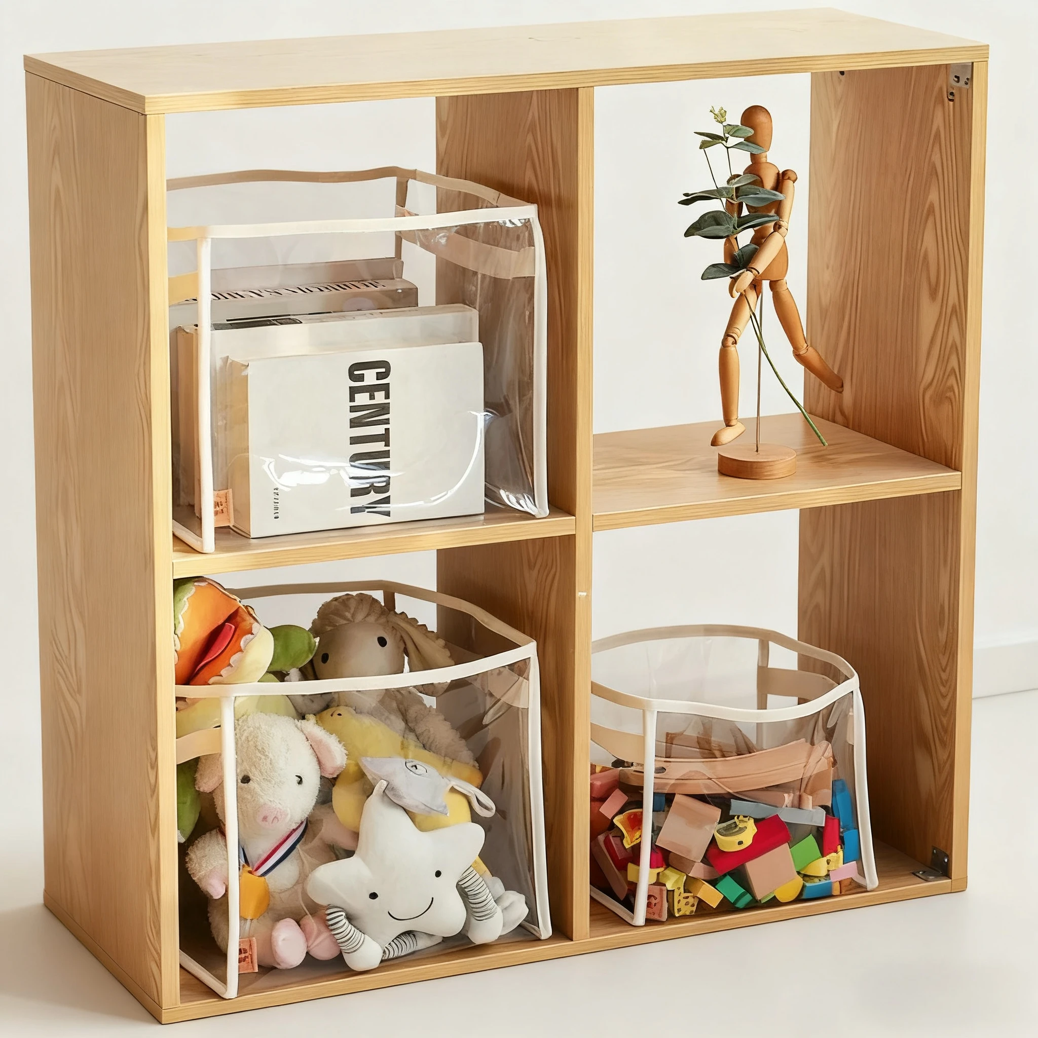 Aufbewahrungskorb für Kinderspielzeug, transparente Aufbewahrungsbox, Plüschtiere, große Kapazität, tragbar, zusammenklappbar, für Bücher, Zeitschriften, Aufbewahrung