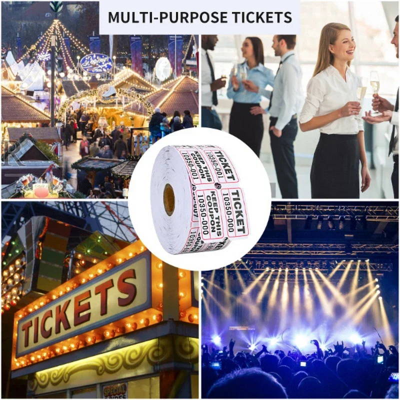 1000 Sheets/Roll Paper Raffle Tickets Events Tickets Labels Roll Universal Tickets Roll Tickets For Events Entry Class Reward