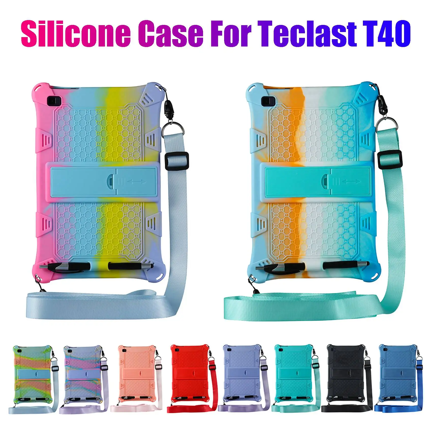 for Teclast T40 Case 10.4 Inch Tablet Case Silicone Case Anti-Drop Protection CaseTablet Stand with Strap and