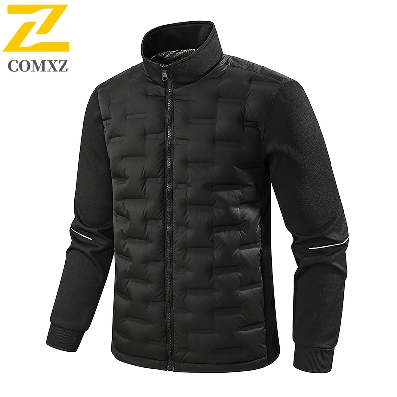 الرجال أسفل سترة 2025 الأبيض أوزة الصوف الجرافين سميكة الدافئة الوقوف طوق سترة قطن في الهواء الطلق موضة تنوعا سستة معطف #1