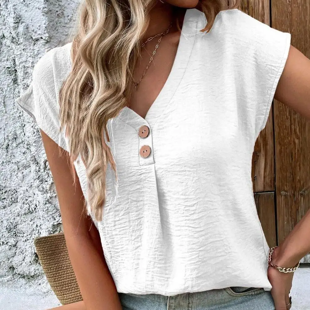 2025, Damen-Bluse, Knopfverschluss, Fledermausärmel, V-Ausschnitt, weiche Textur, bequem, dehnbar, locker sitzend, weibliches Top, modisches Outfit