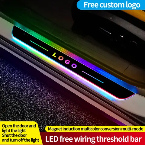 [Customized] Car door illuminated sill light logo Projector lamp USB Power Moving LED Welcome Pedal Car Scuff Plate Pedal light