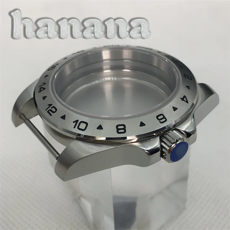 40 mm Plata Negro Oro rosa Bisel GMT 24 horas Caja de acero inoxidable Cristal de zafiro compatible con movimiento NH34 NH35 NH36A 38 ETA2824 PT5000
