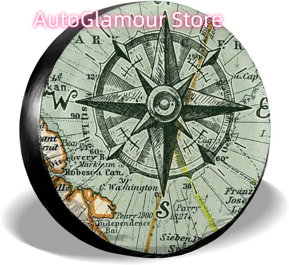 

Spare Tire Cover Universal Tires Cover Retro Box and Needle Car Tire Cover Wheel Weatherproof and Dust-Proof UV Sun Tire
