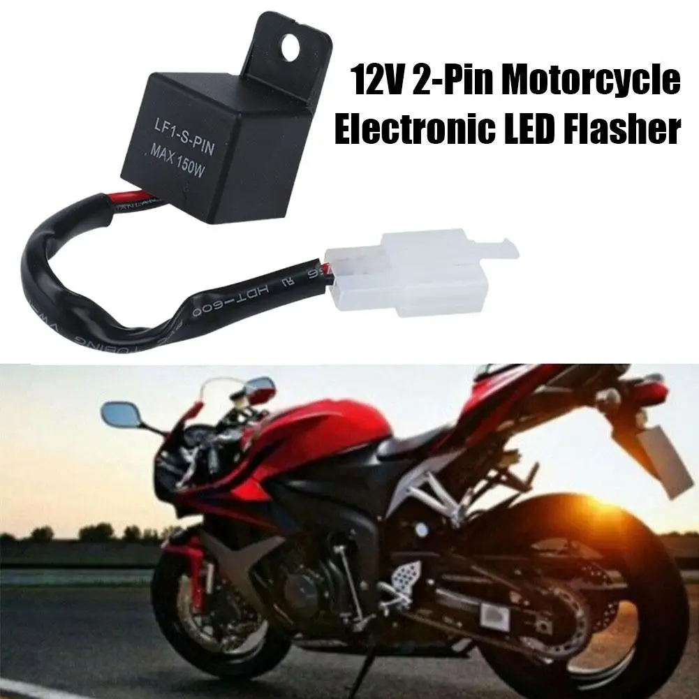 

12V 2-Pin Motorcycle Electronic LED Flasher Relay 150W Flasher Signal Bulbs Light Turn Turn LED LED Blinker Indicator Relay Q2L6