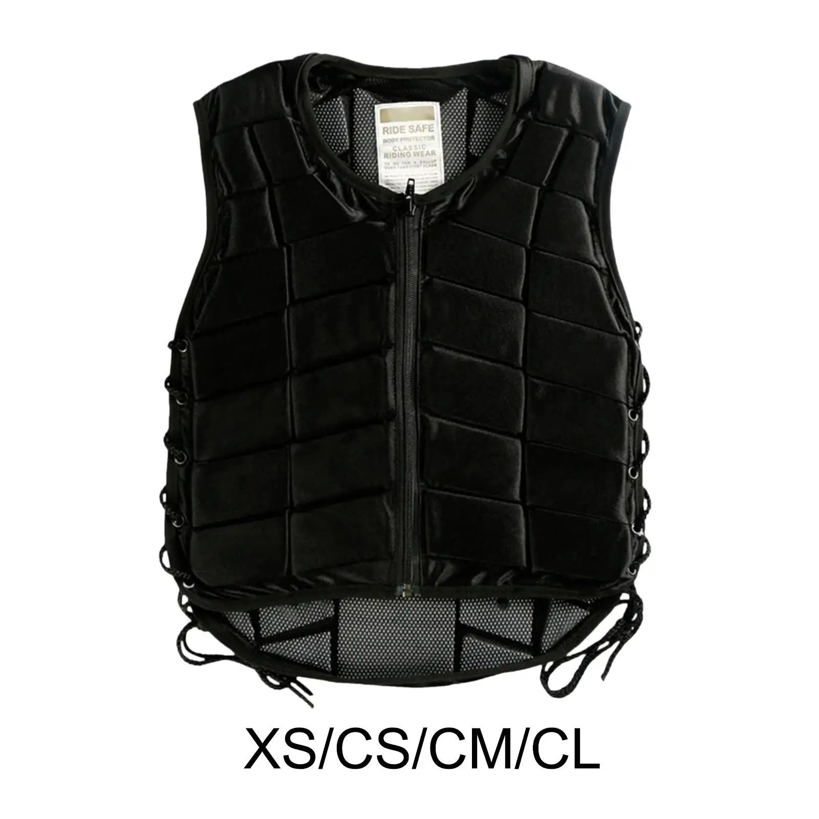 子供のための快適なパッド入り保護乗馬ベスト、ボディガード、男の子と女の子のための馬用品、黒