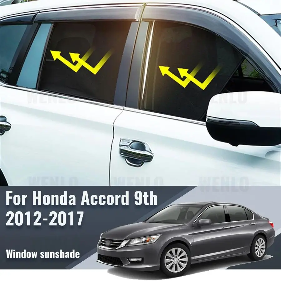 

For Honda Accord IX 2013 2014 2015 2016 2017 Car Sunshade Magnetic Front Rear Windshield Curtain Side Window Sun Shade Visor