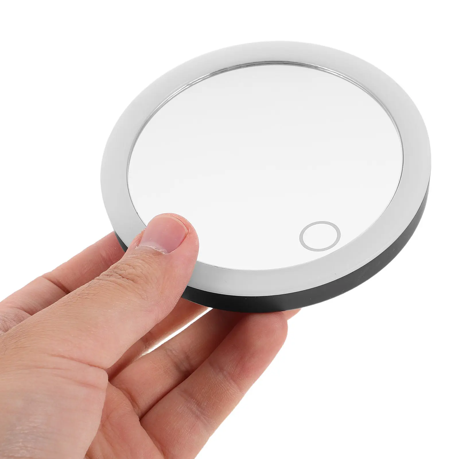 

Перезаряжаемое светодиодное зеркало для макияжа 4 дюйма с 10-кратным увеличением, на тройных присосках, портативное, с подсветкой, для путешествий