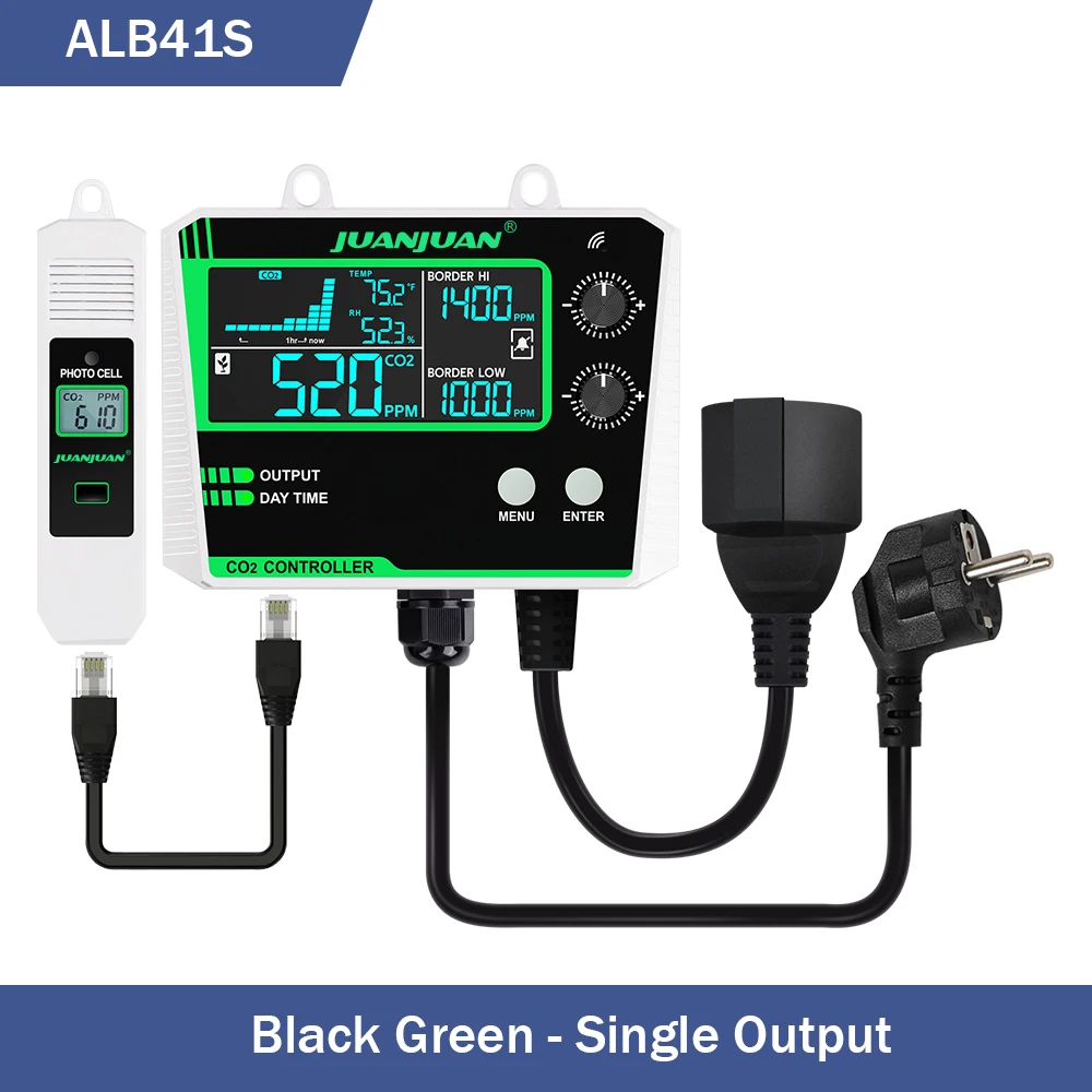 0 ~ 5000ppm CO2 Controller LCD Display Luchtkwaliteit Monitor CO2 Concentratie Controle Kooldioxide Regulator voor Plant Kas