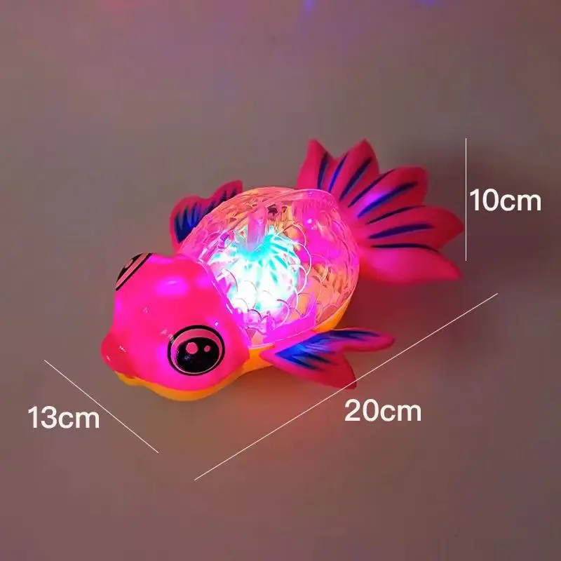 Children's Flashing Electric Rope Pulling Goldfish Piggy Toys Light-up Musical Toys Funny Light-up Toys Kids Educational Toys