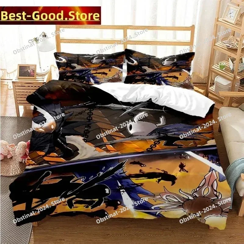 3D Hollow Knight Fashion Digital Bedding Set Printed single Comforter Quilt Duvet Cover Pillow Case 3 Pieces Set Kids Adult Size
