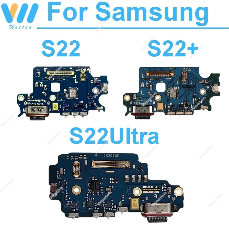Módulo de Puerto de Carga para Samsung Galaxy S22 Plus Ultra S22+ 5G SM-S901 S906 S908, Placa de Conector USB, Cable Flexible, Repuestos