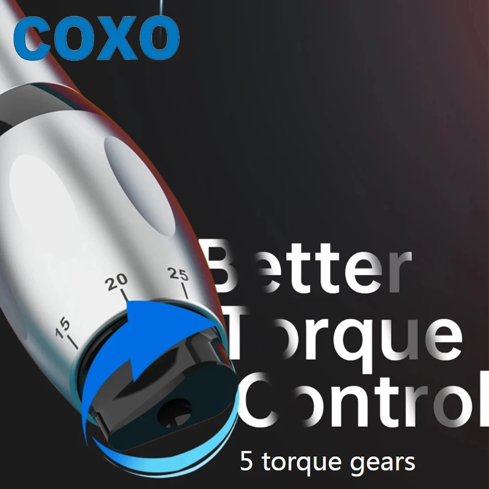 COXO C-TW1-llave dinamométrica para implantes dentales, pieza de mano, cabeza de pestillo de trinquete, 16 controladores de piezas, 5 velocidades, Torque15-35N ajustable, herramientas para dentistas