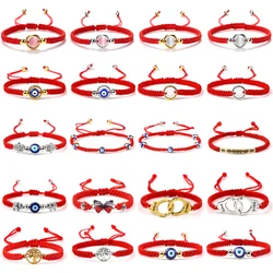 20 Styles Red Nylon Thread Braided Bracelet Women Men Evil Eye Elephant Palm Spacer Lucky Couple Bracelet&Bangles Jewelry Gift