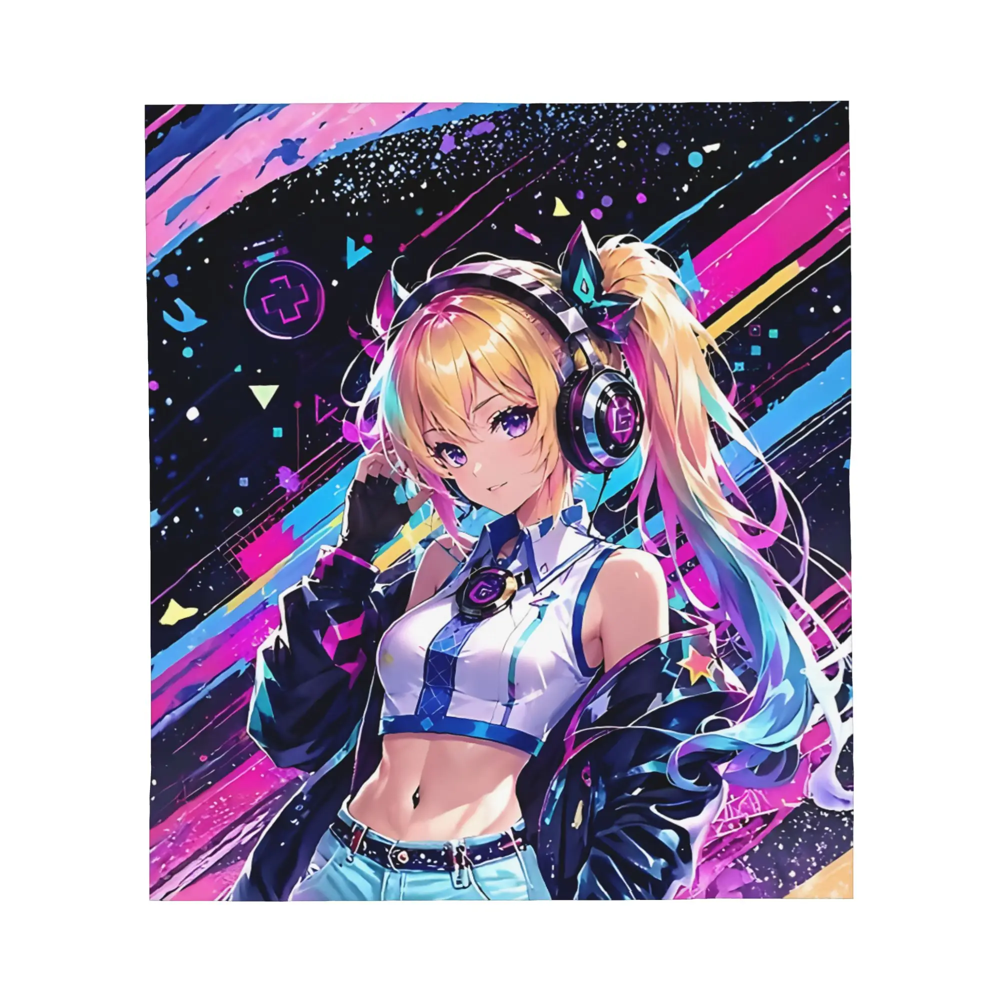 1PC Blonde Girl Idol Anime Blanket Throw Super Cosy Plush Living Room Sofa