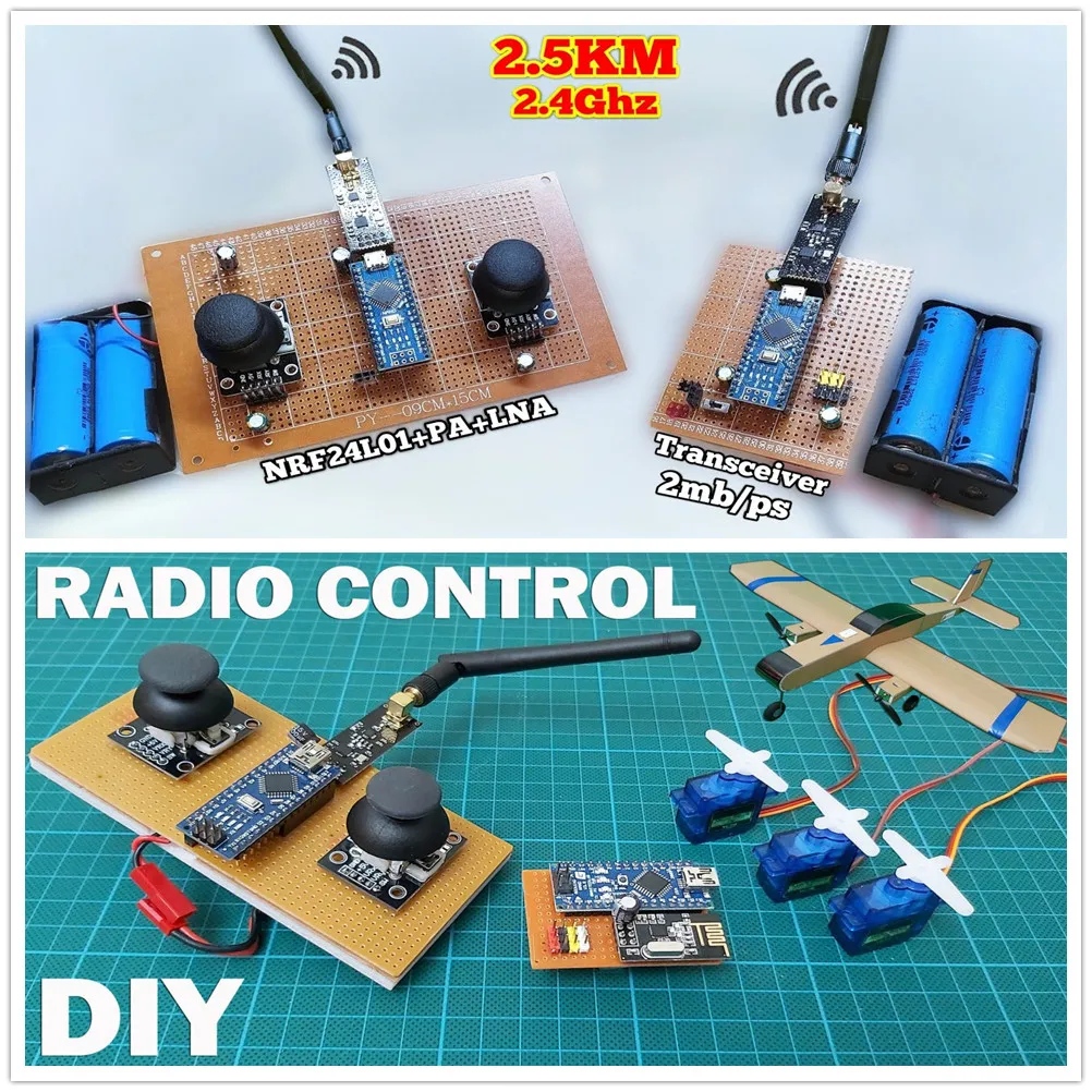جهاز إرسال واستقبال الترددات اللاسلكية 2.4G وحدة لاسلكية NRF24L01 + PA + LNA 1100 متر لمسافات طويلة مع هوائي #5