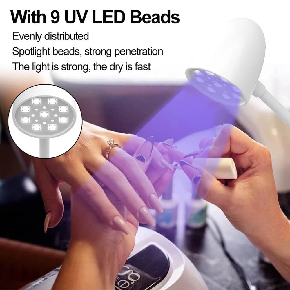 Lampe de séchage des ongles Gel vernis Portable Mini lampe à ongles Uv détection automatique lampe tactile pour manucure Flexible col de cygne Uv Led lampe à ongles