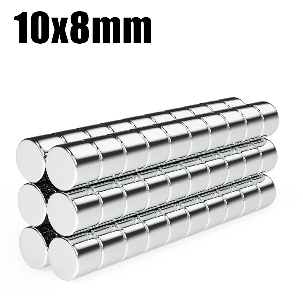 2/5/10/20/50Pcs 10x8 Super Strong Magnet 10mm X 8mm Round Magnetic NdFeB Neodymium magnet N35 Powerful Disc imanes 10*8