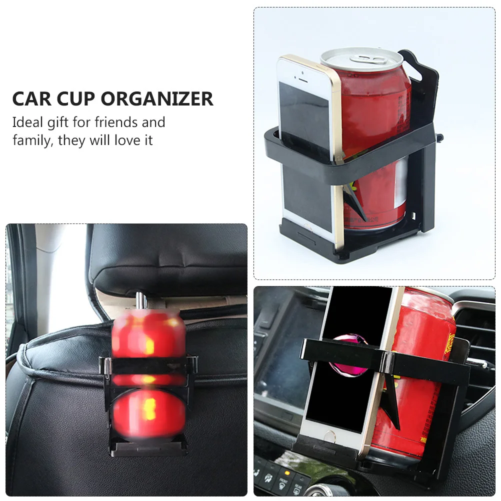 

1Pcs Car Cup Holder 2-in-1 Durable Plastic Phone Rack Car Beverage Organizer Vehicle Storage Auto Phone Shelf Beverage Rack