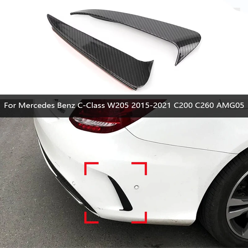 

Car Rear Bumper Spoiler Auto Air Outlet Tail Knife TrimFor Mercedes Benz C-Class W205 C200 C260 AMG05 2015-2021Blade Accessories