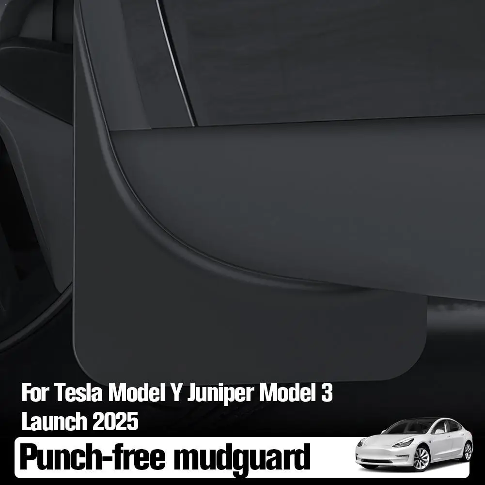 Mud Splash Guard Body Kits For Tesla Model Y Juniper /Model 3 Launch 2025 Mud Flaps Full Protection Punch-Free Splash Guards Set