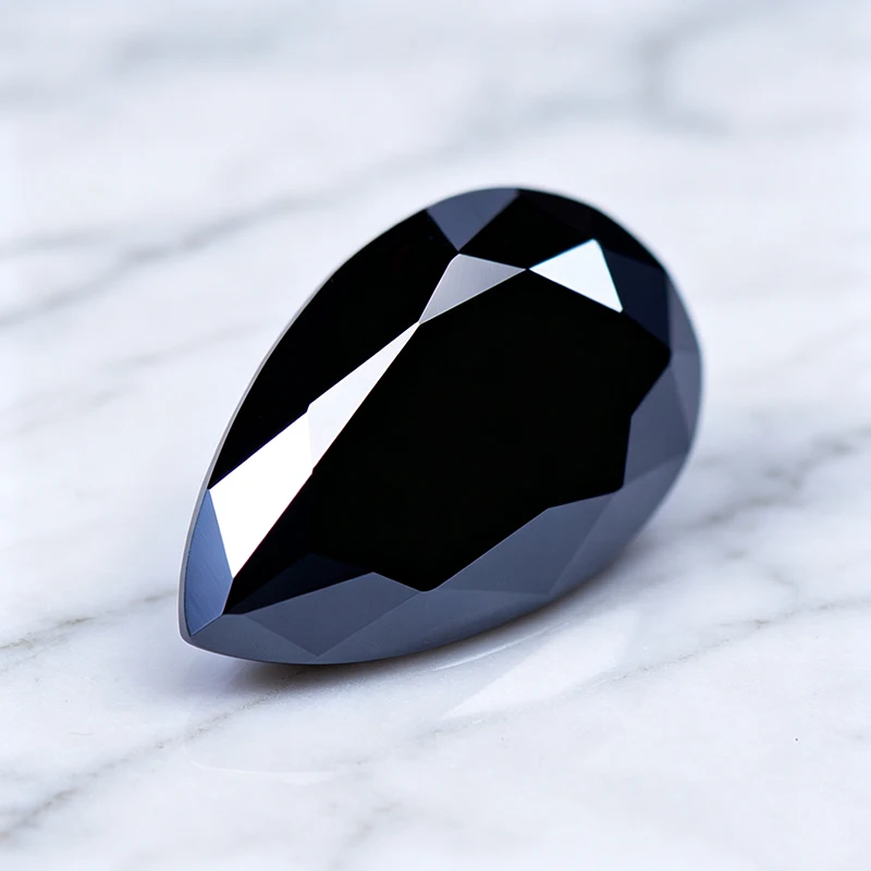 Moissanit-Stein in Birnenform, Schwarze Farbe, Edelstein für DIY-Schmuckherstellung, Besteht Diamanttester mit Zertifikat – Detail 3