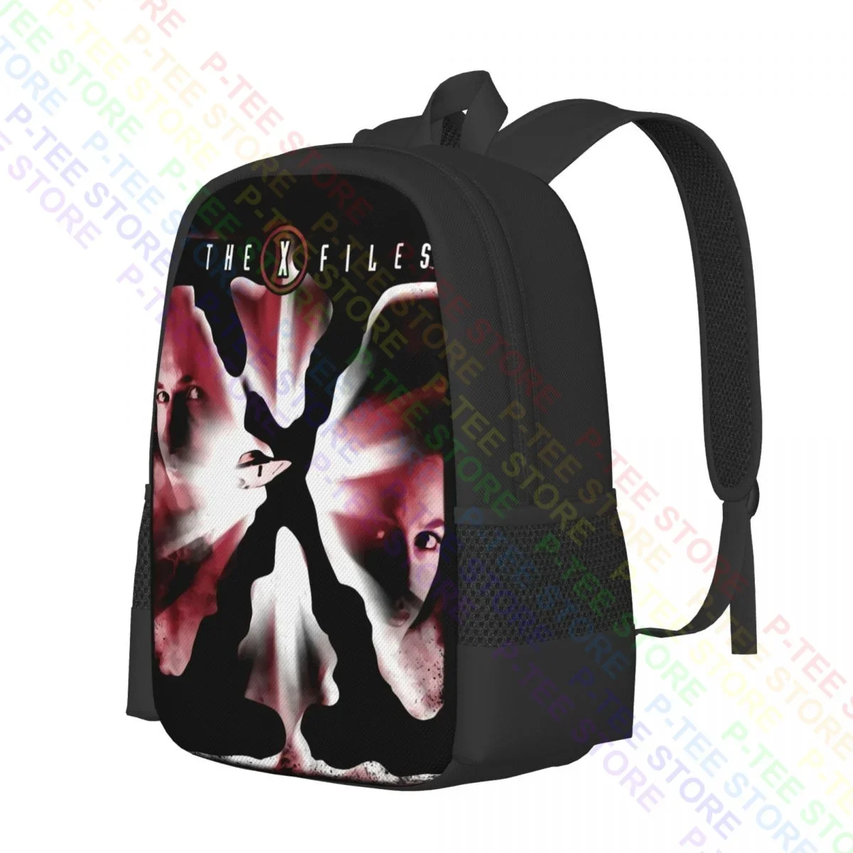 The X Files Red Tv Logo Ufo Flying Saucer FbiBackpack Large Capacity Bookbag Riding Backpack