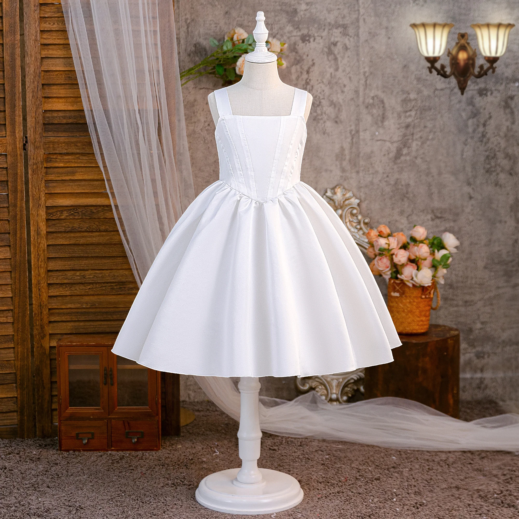 Fashion Baptism Bridesmaid Girls Dress Elegant Wedding Party Princess Prom Dresses Girl First Communion Birthday Evening Costume - view 3