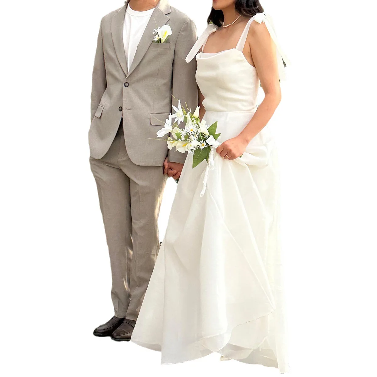 Koreaanse stijl reisfotografie lichtgewicht trouwjurk Mori Sling Organza Sweet Studio Thema Verlovingslicentie Wit Vrouw