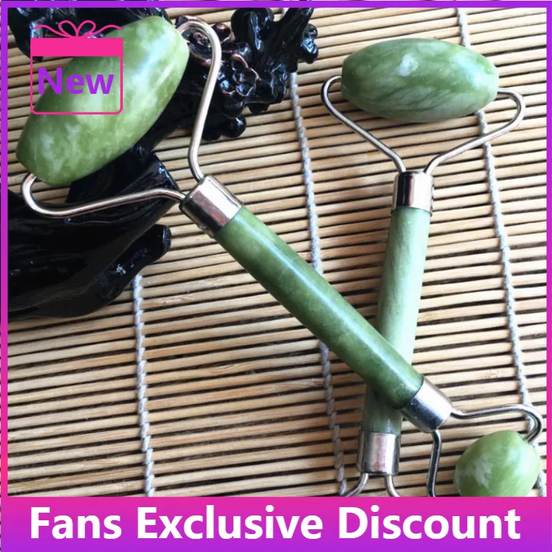 Newest Green Jade Roller Elliptical Massager Eye Face Neck Facial Slimming Thin face Beauty Health Care Tools Top selling