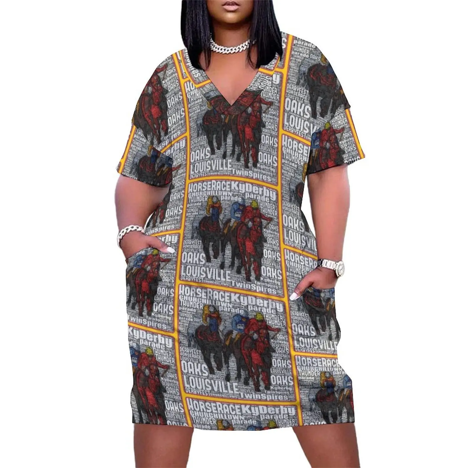 

Kentucky Derby word art Loose Pocket Dress african dresses for woman women long dresses women's evening dresses Clothing