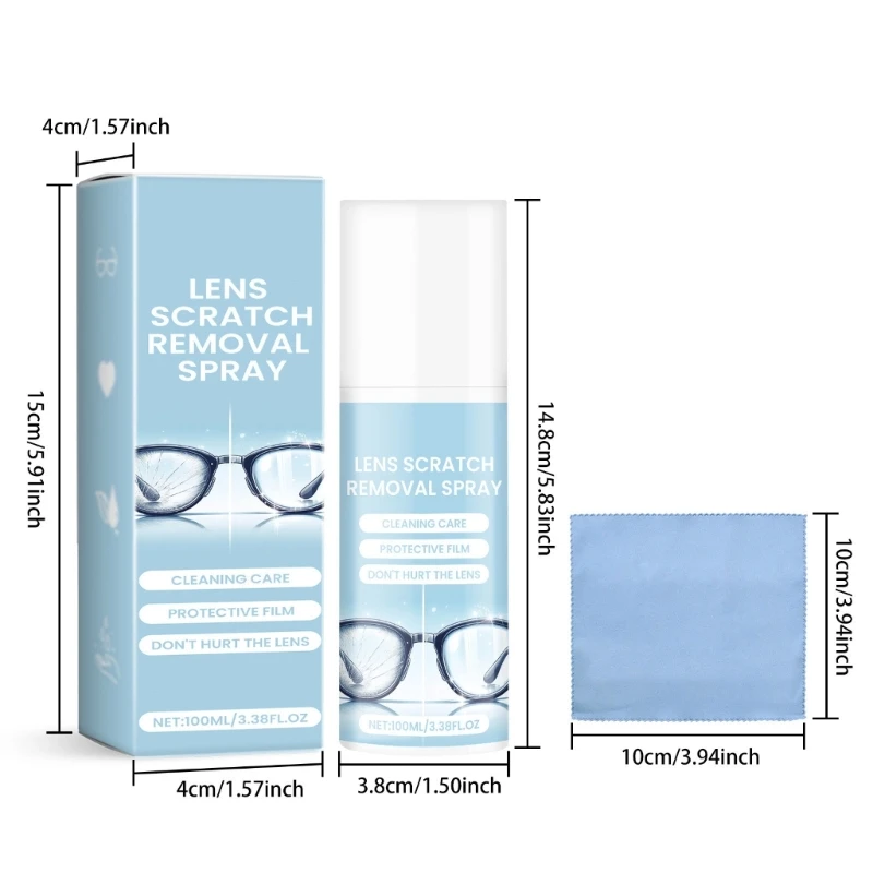 Detergente per lenti per occhiali 100ml rimuovi graffi per occhiali schermi
