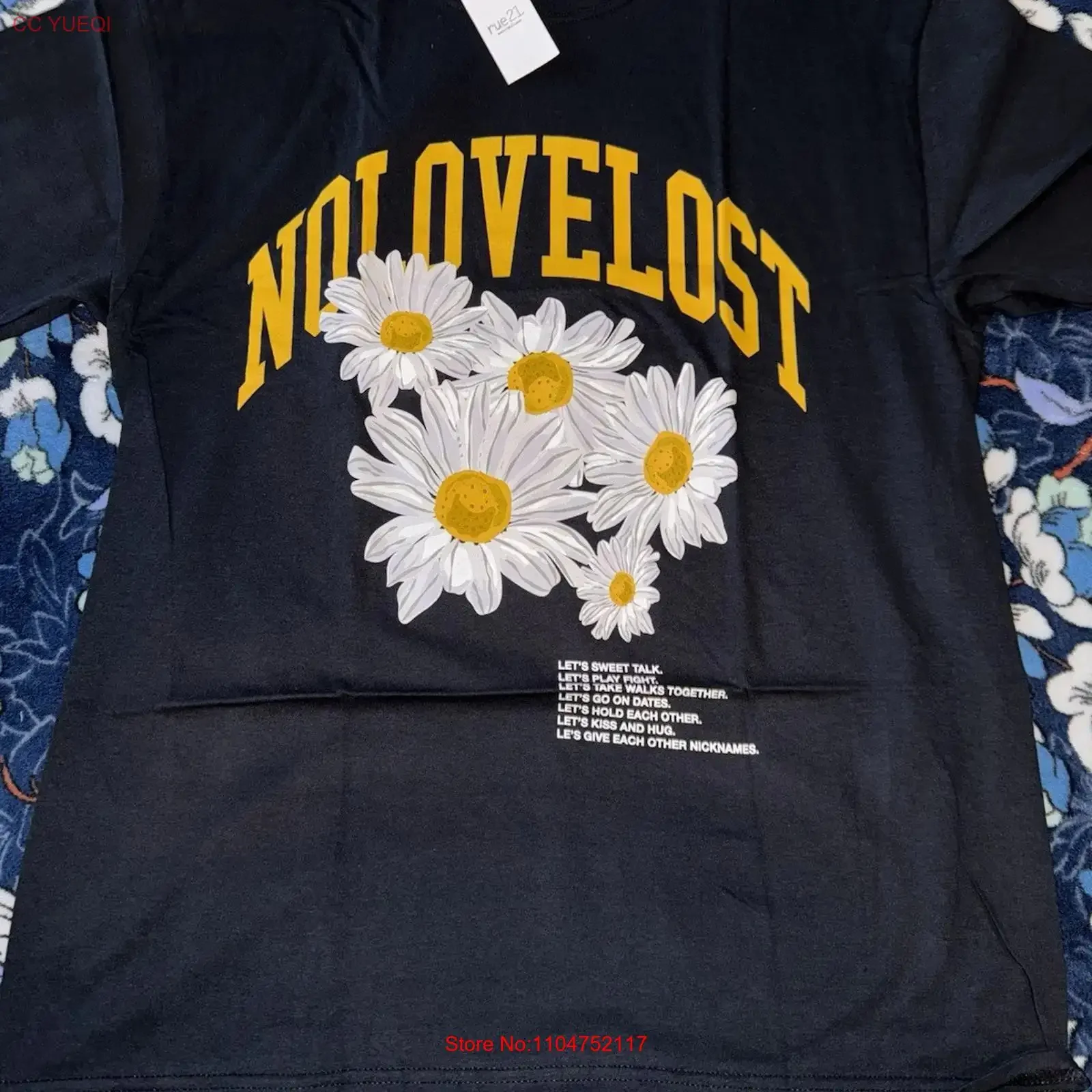 Camiseta Rue 21 No Love Lost para hombre, talla grande, color negro, estilo vintage, lavada, unisex, transpirable, suave, elegante, ropa de diseñador gráfico