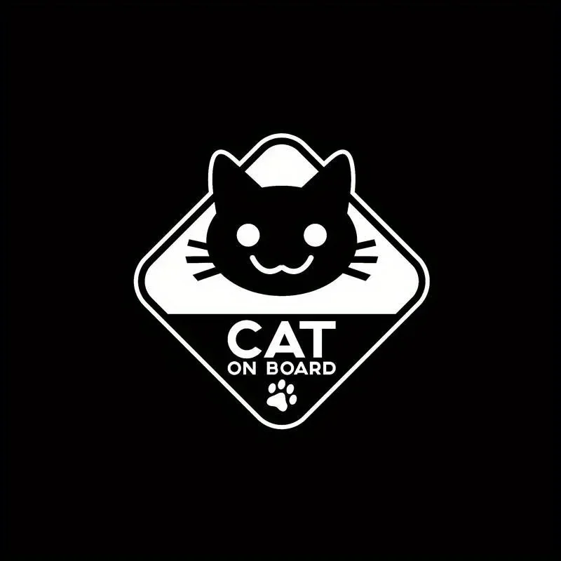 1 x niedlicher Katzen-Vinyl-Aufkleber „Katze an Bord“ – bezaubernder Katzen-Aufkleber für Telefone/Laptops/Rucksäcke/Notizbücher/Wasserflaschen