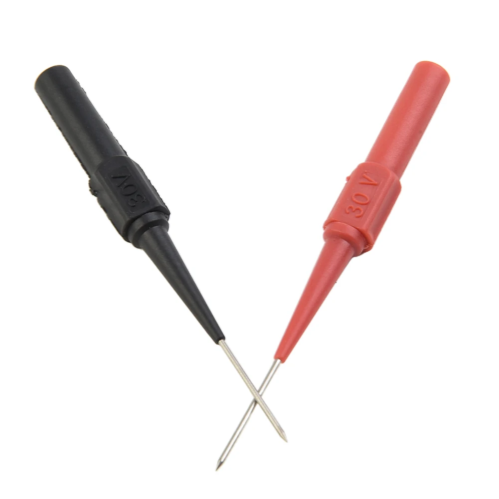 粗探針 ESTプローブ 10本/セット ステンレス鋼 1A 20 x 1.0mm ニードル 30V アクセサリー付属 +4mmソケット 赤+黒 交換用