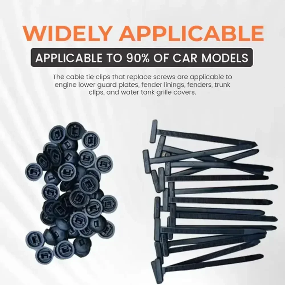 NEW Cable Straps Heavy Duty Nylon Cable Tie Buckle with Pin Button Design for Car Repair Self-locking Zip Ties Holder Tool