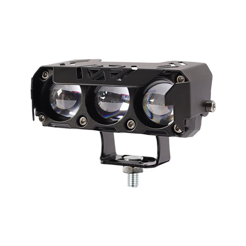 Motorcycle LED Spotlights Super Bright Headlights Three-eye Lens Fisheye Two-color Lights Retrofit Waterproof Shock-proof