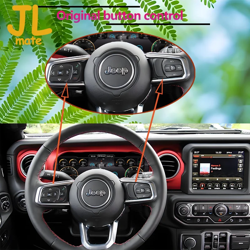 LCD virtual cluster Dashboard For Jeep Wrangler 2018 - 2023 Linux System Car Auto Instrument Panel Modified Speed Counter