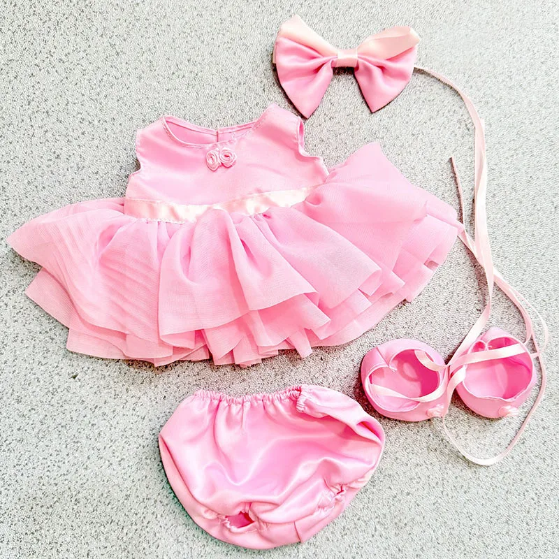 ชุดเสื้อผ้าตุ๊กตาขนาดเล็ก 38 ซม. สำหรับตุ๊กตา Ropa Labubu ชุดกระโปรงสีชมพู