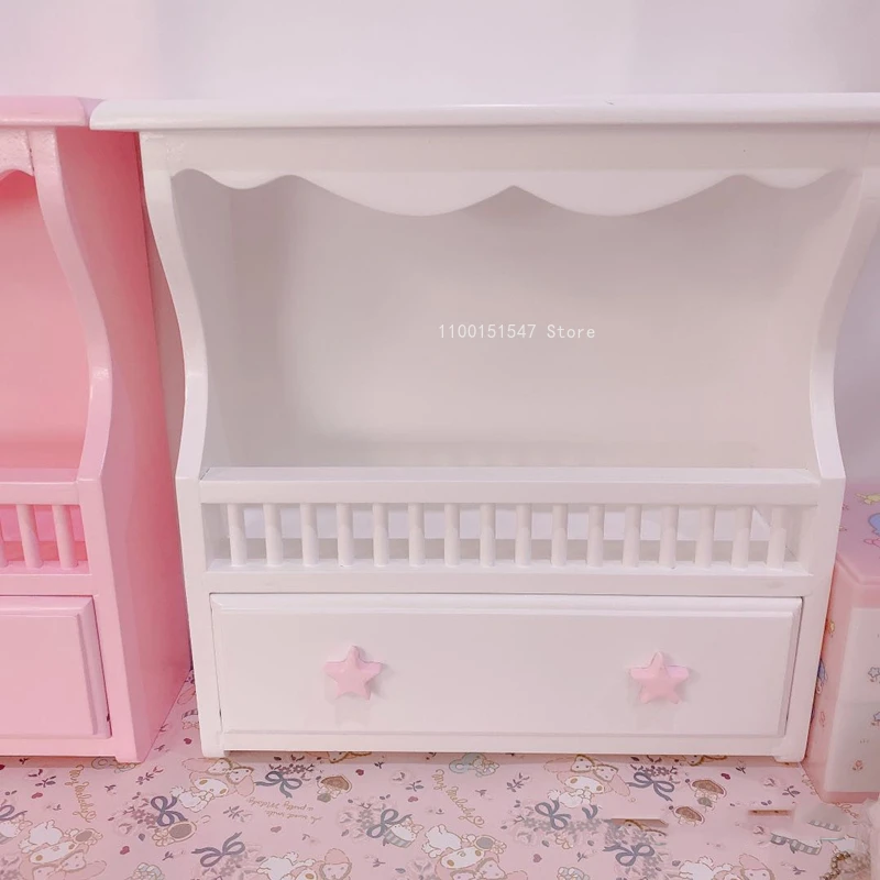 Pink Wooden Storage Rack Girls Room Decoration Desktop Storage Box Display Rack Can Be Hung on The Wall Home Organizer