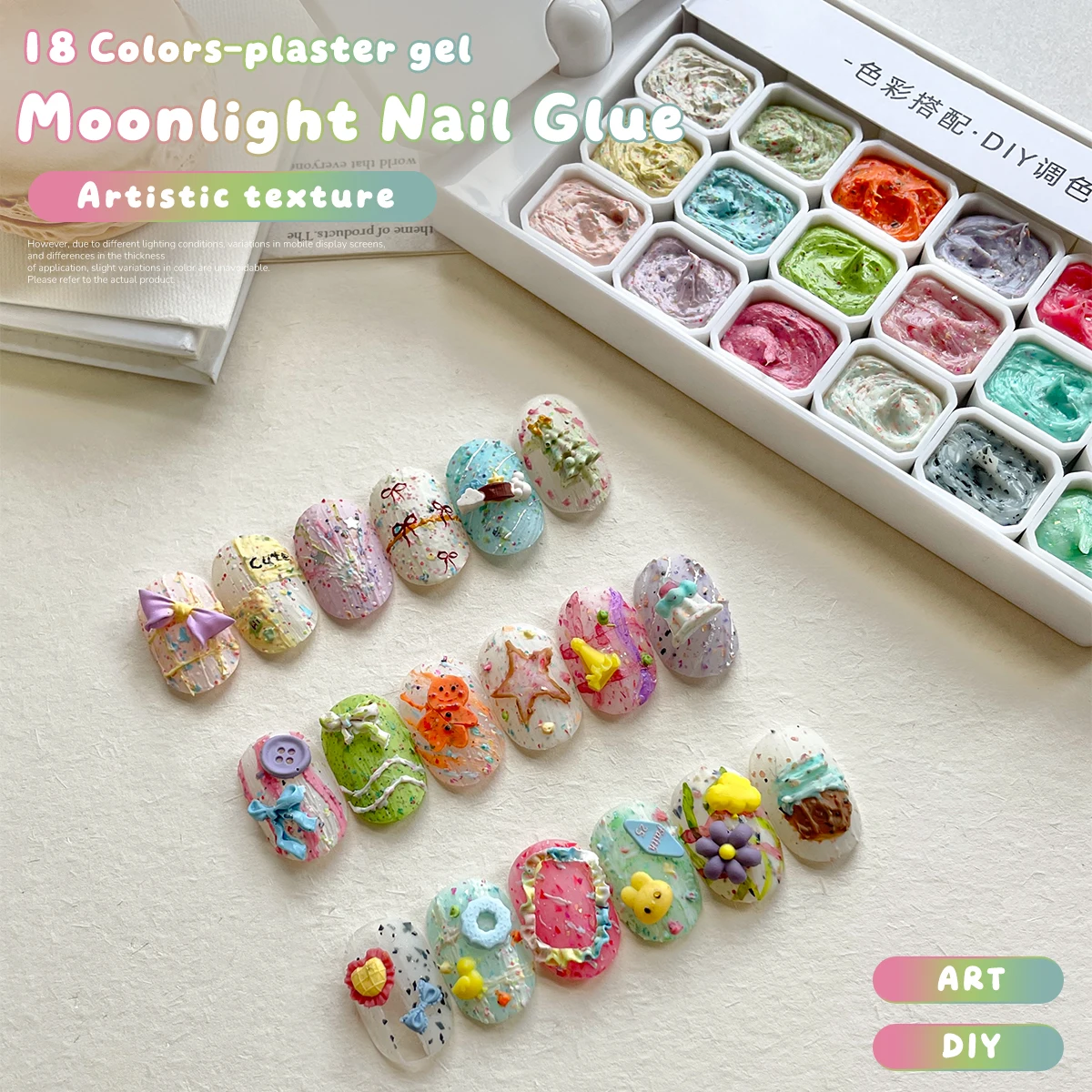 18-teiliges MORDDA Künstlerisches Gipsgel Mondlicht Nagelgel-Set, Salonqualität DIY Nagelkunst-Kit, Einweich-Nagelgel Professionelle Maniküre – Detail 7