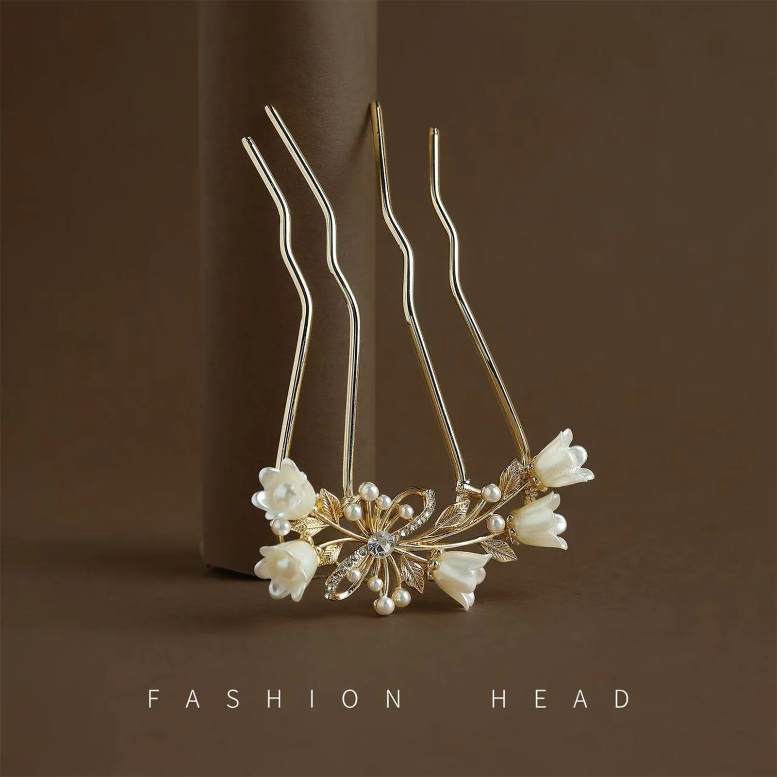 

Fashion Metal U-Shaped Flower Hair Stick For Women Elegant Pearl Hair Clip Pins Hairpin Headwear Wedding Hair Accessories Gifts