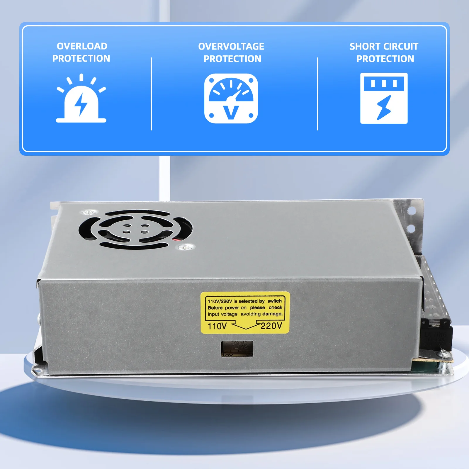 

LED Light Switching Power Supply Iron Material Compact Reliable Overload Overvoltage Short Circuit Protection Universal Adapter