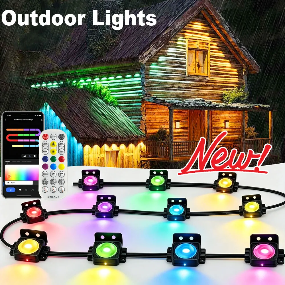 90M 180LEDs Permanent Outdoor Christmas Lights, APP Control Music Sync, IP67 Waterproof Eaves Lights for Home Halloween Decor